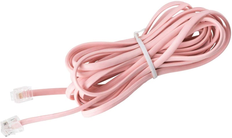 iSoHo Phones Telephone Cords for Landline Phones - Phone Cords for Landline Phones to Wall Jack - Superb Sound Quality - Sturdy Materials - Ladies Pink -Compatible with RJ11 Phone Jack (15ft Phone Cord) - Image 1